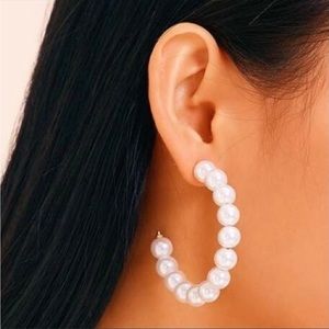 ❤️‍🔥BOGO FREE Lulu’s 1.5 Inch Pearl Statement Hoops Earrings Jewelry Pearls